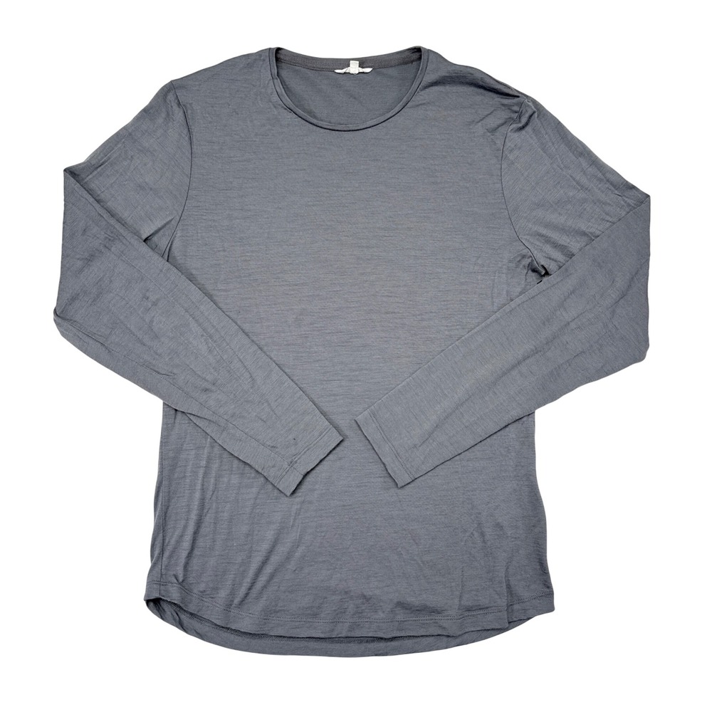 Orlebar Brown Long Sleeve Merino Tee Shirt Mens Size Medium Gray Thin Knit